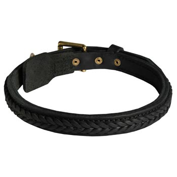 Braided Leather Collar for Newfoundland