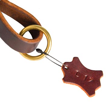 Leather Pull Tab for Newfoundland with O-ring for Leash Attachment