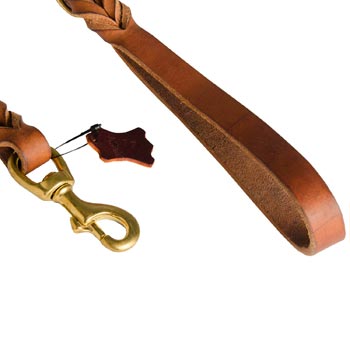 Newfoundland Leather Leash for Canine Service