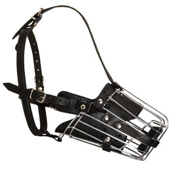 Adjustable Well-Fitting Cage Dog Muzzle for Newfoundland