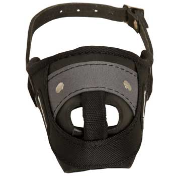 Nylon and Leather Newfoundland Muzzle with Steel Bar for Protection Training