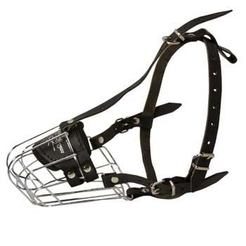 Wire Cage Muzzle for Training Newfoundland Working Dogs